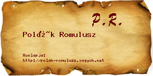 Polák Romulusz névjegykártya
